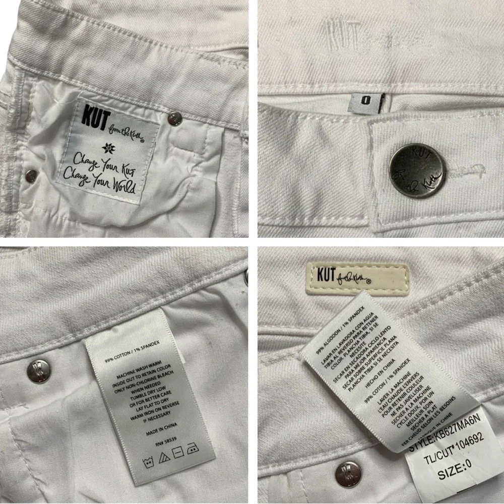 Kut from the Kloth Natalie Mid Rise Bermuda Denim Shorts White Size 0 - Picture 10 of 16